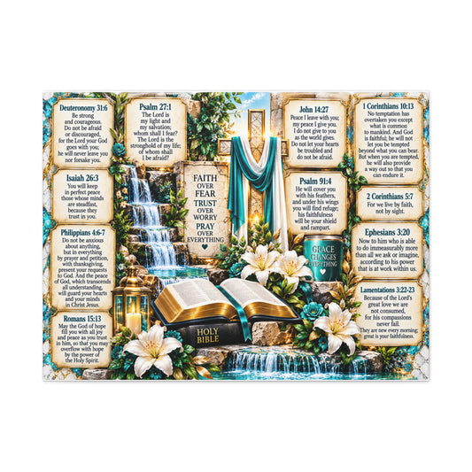 Religious Scripture Canvas — Christian Faith Bible Verse Wall Art