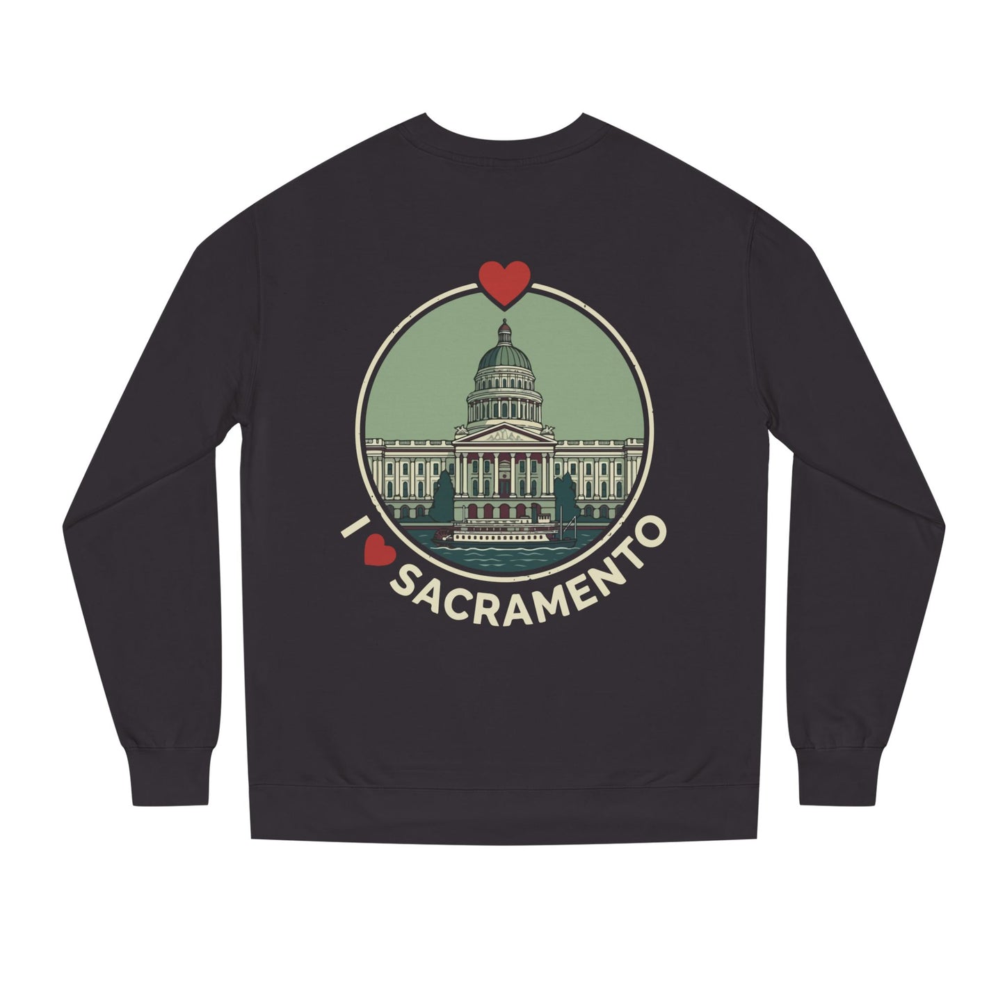 Sacramento Capitol Crewneck Sweatshirt — I Love Sacramento Vintage Graphic