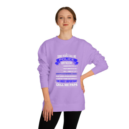 Police Officer Papa Sweatshirt — "Some People Call Me Police Officer... The Most Important Call Me Papa" Patriotic Flag Crewneck