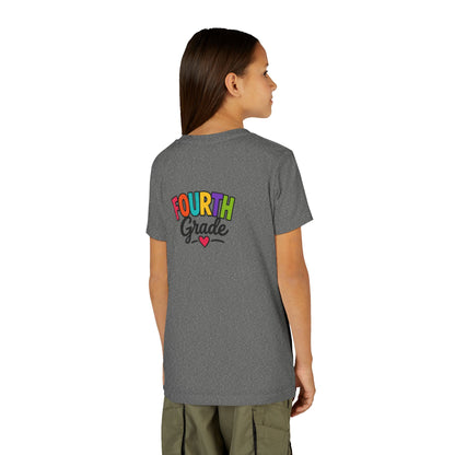 Fourth Grade Youth Tee — Colorful Back-to-School Shirt with Heart