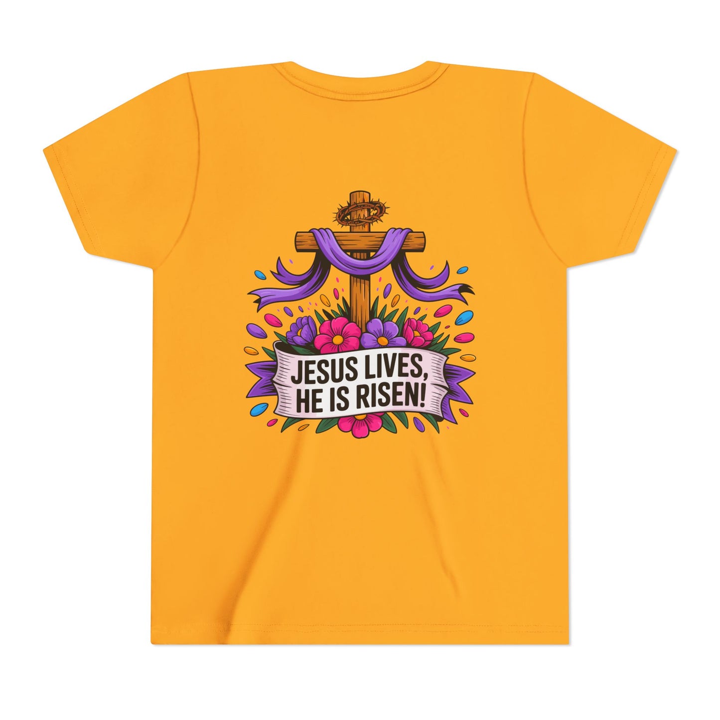 Youth Tee — "Jesus Lives, He Is Risen!" Easter Christian Tee
