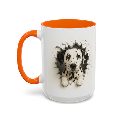 Dalmatian Peekaboo Accent Coffee Mug - Cute Dog Lover Gift (11/15oz)