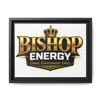 Framed Canvas Art - "Bishop Energy" Gold Crown Logo (Matte)