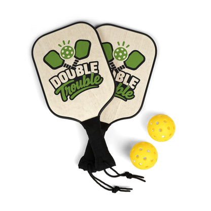 Pickleball Paddle Set — "Double Trouble" Portable Kit with 2 Paddles & Balls
