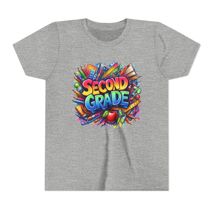 Second Grade Youth Tee — Colorful Back-to-School Kids T-Shirt