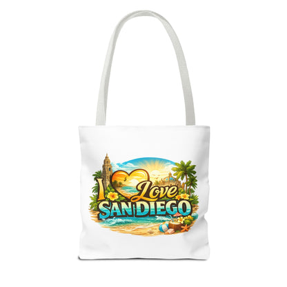 San Diego Tote Bag - "I Love San Diego" Beach City Souvenir