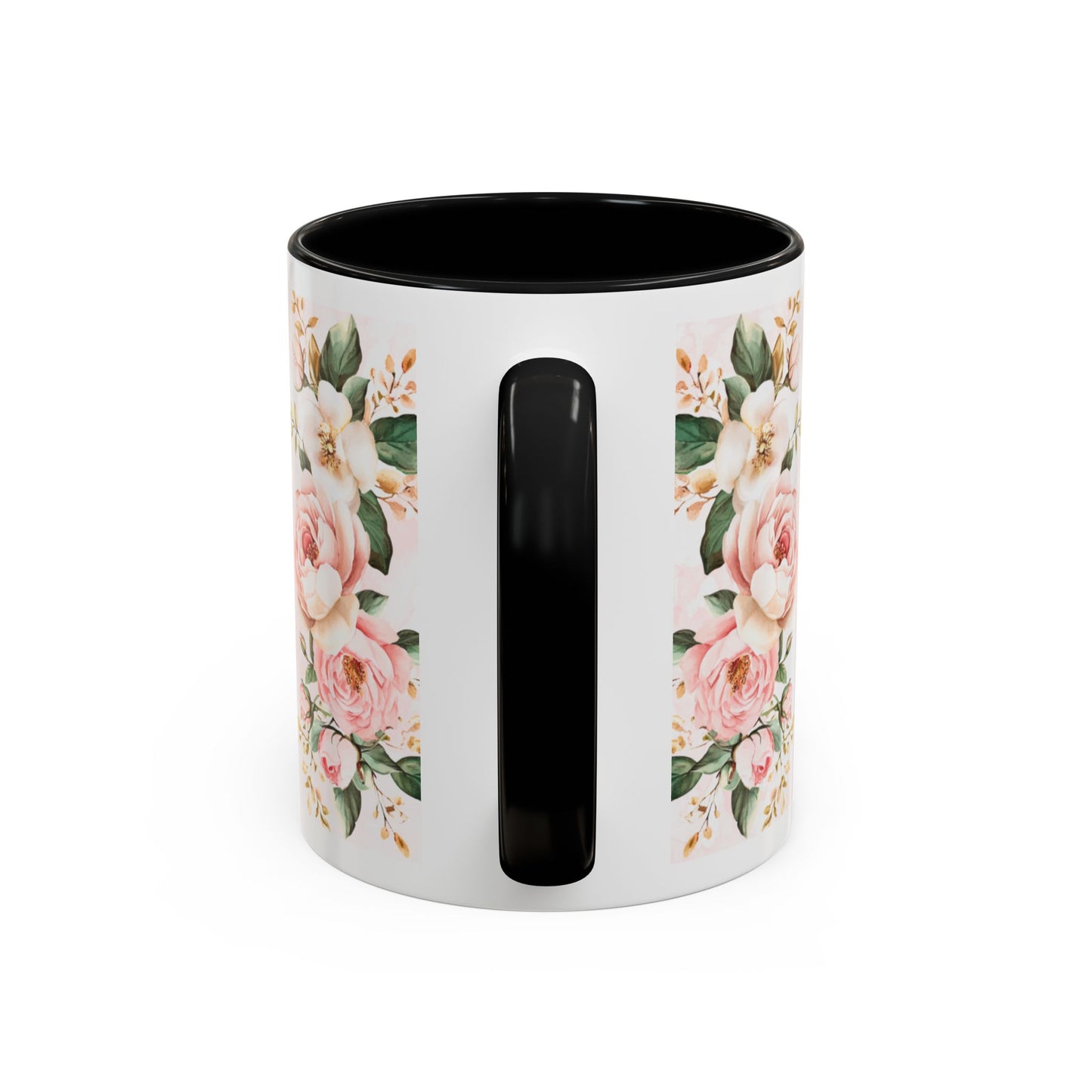 Mom Floral Accent Coffee Mug — Pink Roses Mother's Day Gift (11/15oz)