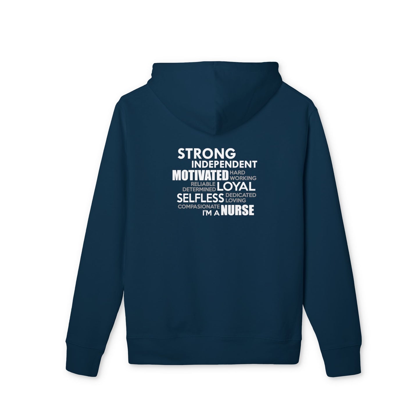 Nurse Word Cloud Hoodie — Strong Independent Motivated Loyal Selfless