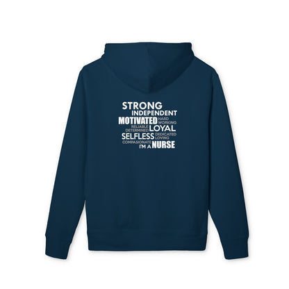 Nurse Word Cloud Hoodie — Strong Independent Motivated Loyal Selfless