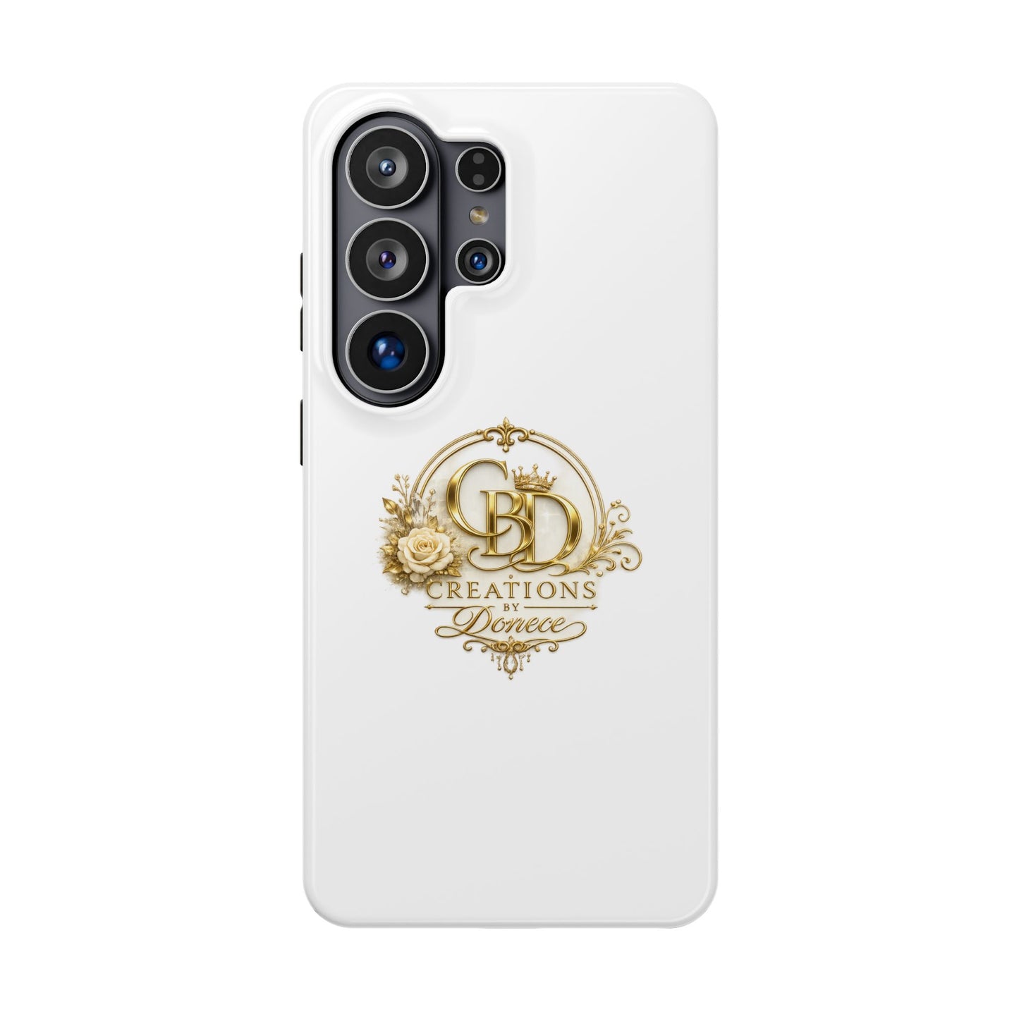 Magnetic Impact-Resistant Phone Case — Gold Floral Crest Logo