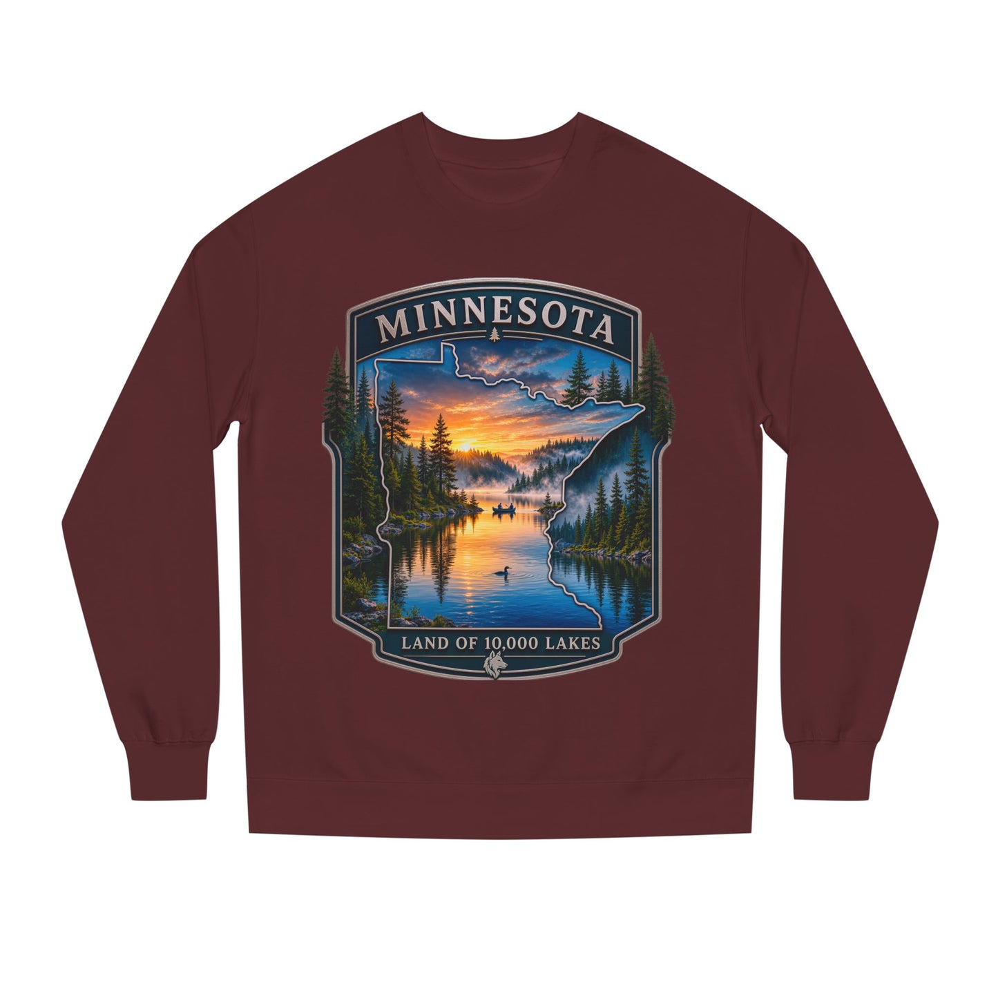 Minnesota Lakes Crewneck Sweatshirt — 'Land of 10,000 Lakes' Sunset Scenic Sweatshirt