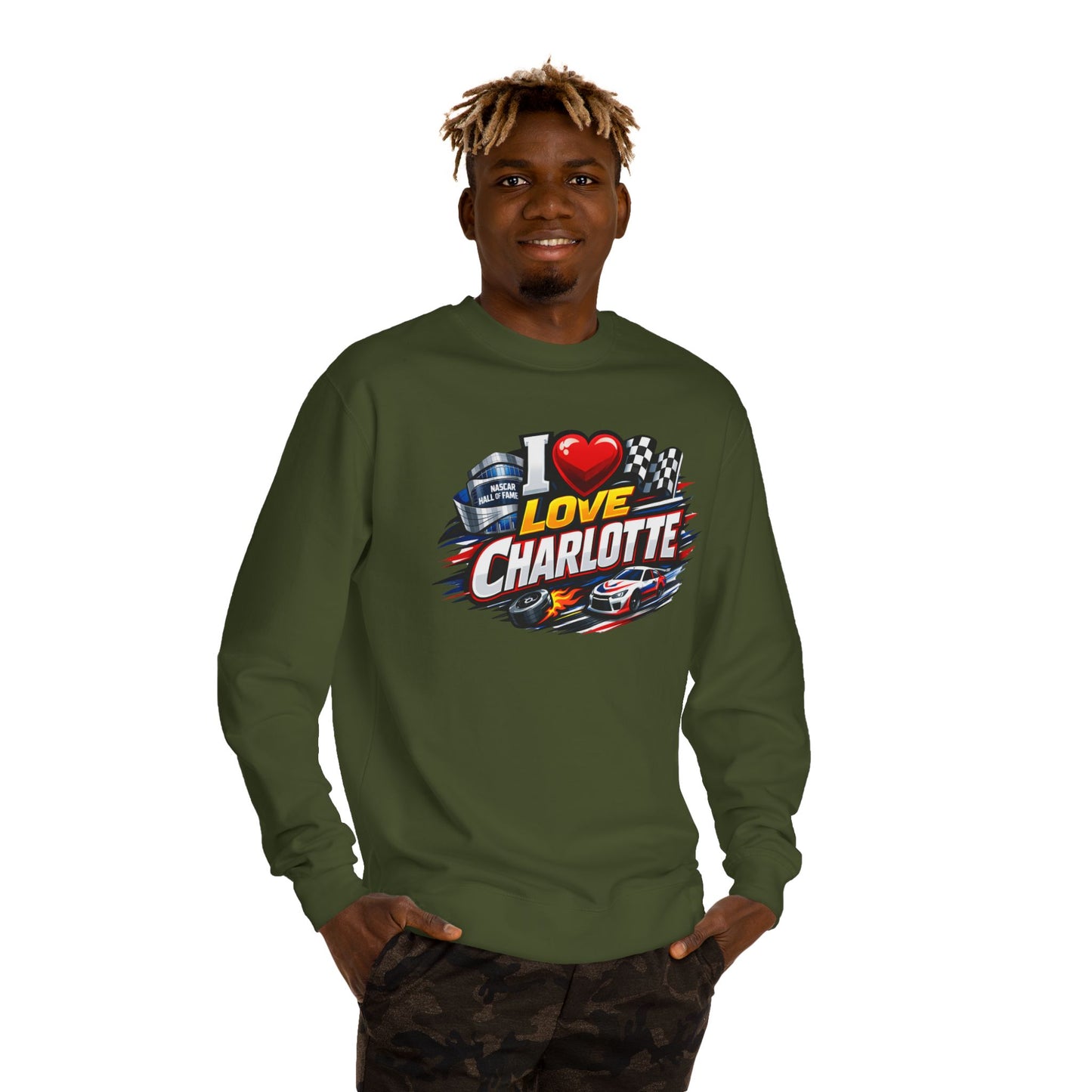 I Love Charlotte Racing Crewneck Sweatshirt