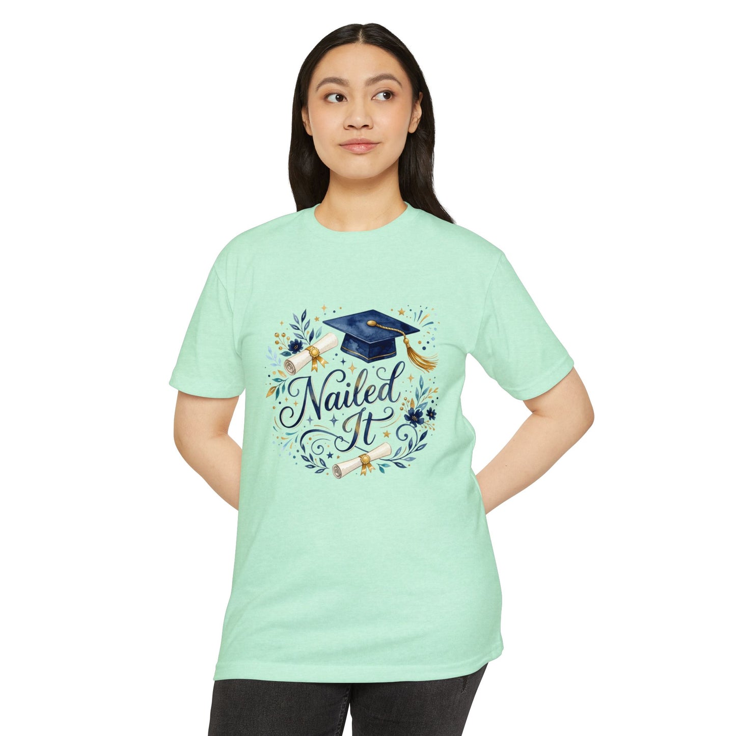 Nailed It Graduation T-Shirt — Cap & Diploma Celebration Tee