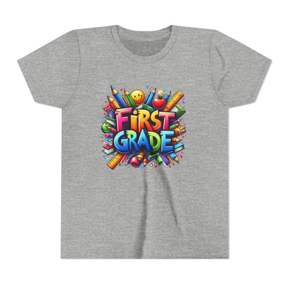 First Grade Kids Tee — Colorful Back-to-School Shirt for Boys & Girls