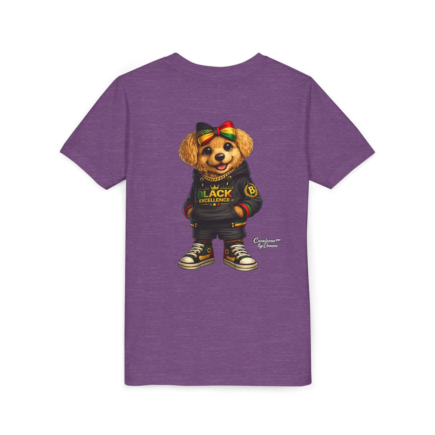 Youth Tee — Rasta Teddy "Black Excellence" Graphic Shirt