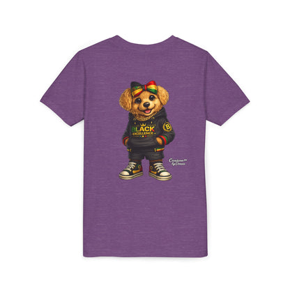Youth Tee — Rasta Teddy "Black Excellence" Graphic Shirt