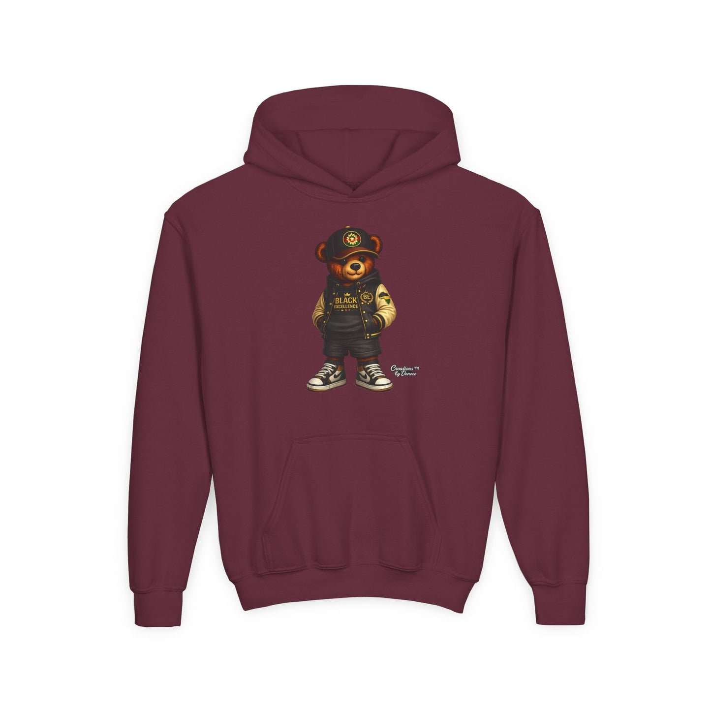 Youth Teddy Bear Hoodie — Cool Streetwear Bear Graphic Sweatshirt