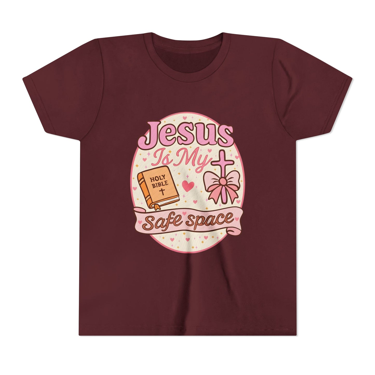 Youth Tee — "Jesus Is My Safe Space" Christian Kids T-Shirt