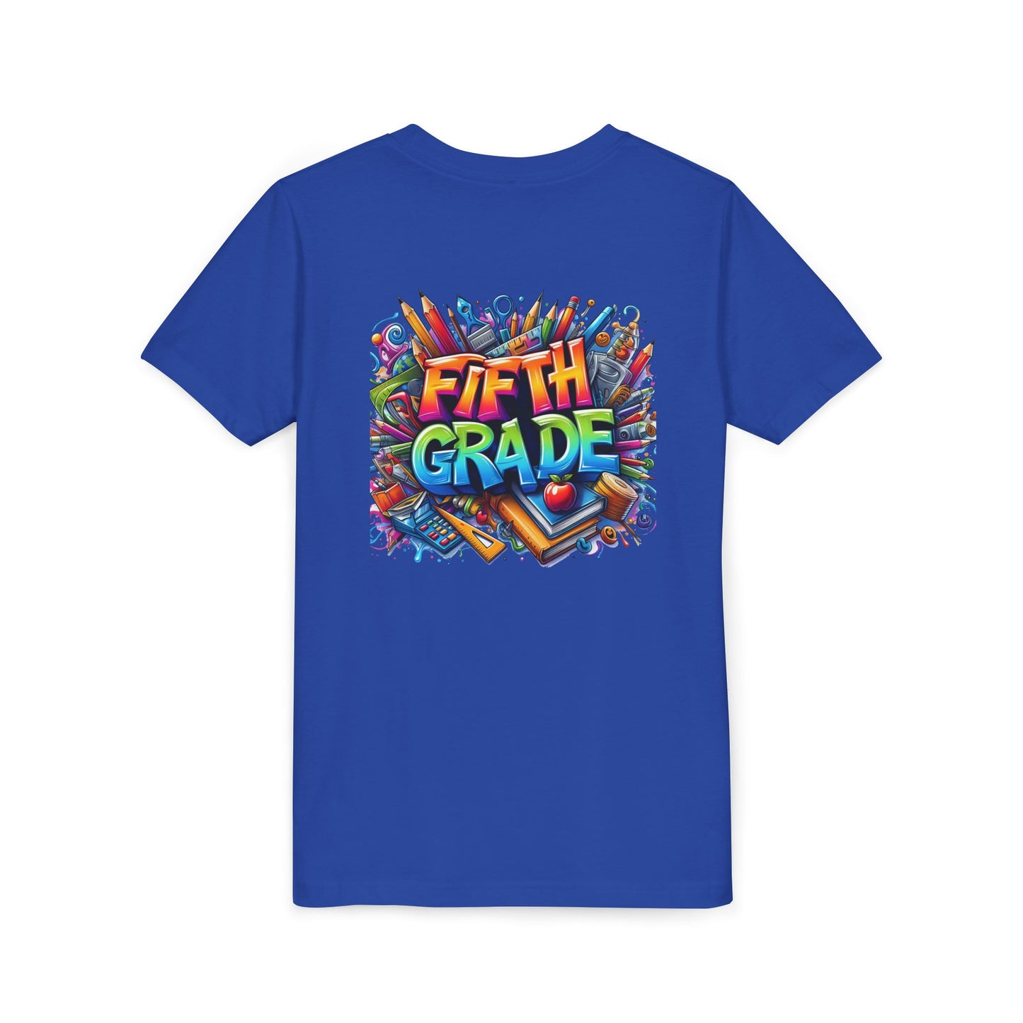 Fifth Grade Kid's Tee - Colorful School Supplies Back to School T-Shirt