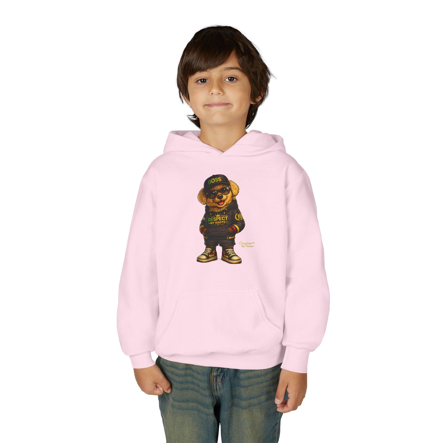 Youth Hoodie — Cool Bear 'Boss' Streetwear Design