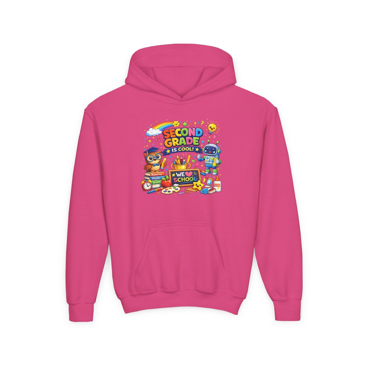 Second Grade Hoodie — 'Second Grade Is Cool' Kids Back-to-School Sweatshirt