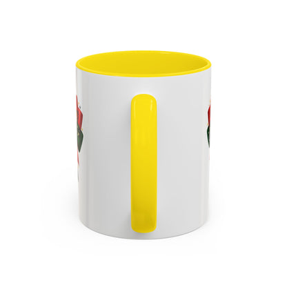 Juneteenth Ribbon Coffee Mug — Black/Red/Green Celebration Accent Mug