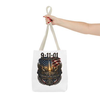 9/11 Memorial Tote Bag — We Will Never Forget Tribute Tote