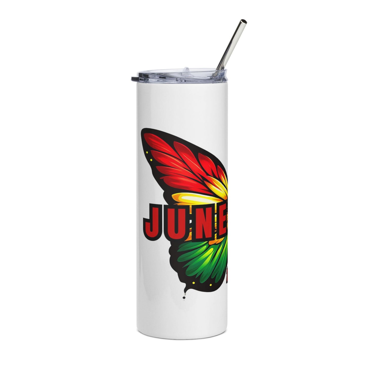 Juneteenth Butterfly 20oz Stainless Tumbler — Insulated Commemorative Travel Cup