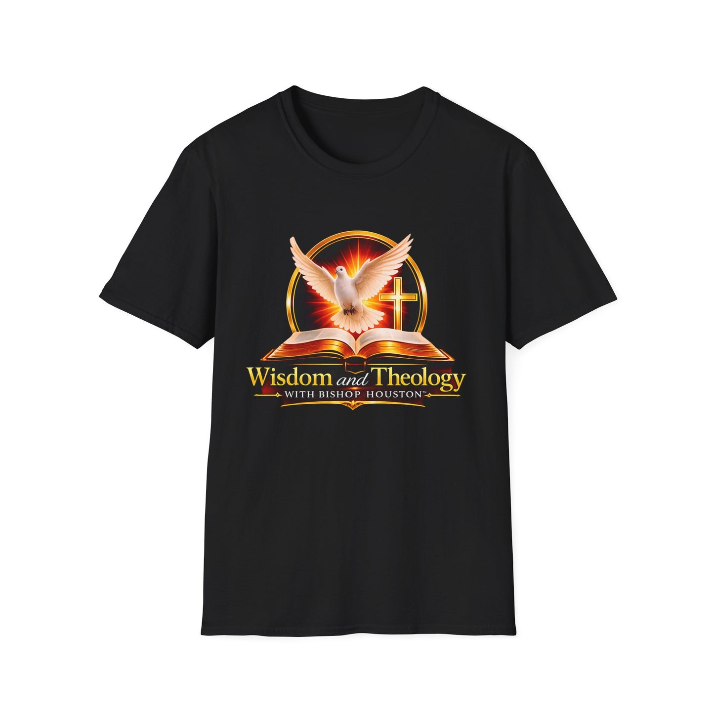 Wisdom and Theology T-Shirt — Dove, Bible & Cross Christian Tee