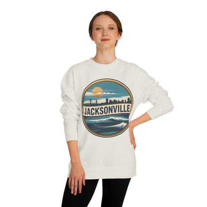 Jacksonville Coastal Crewneck Sweatshirt — Retro Beach Skyline