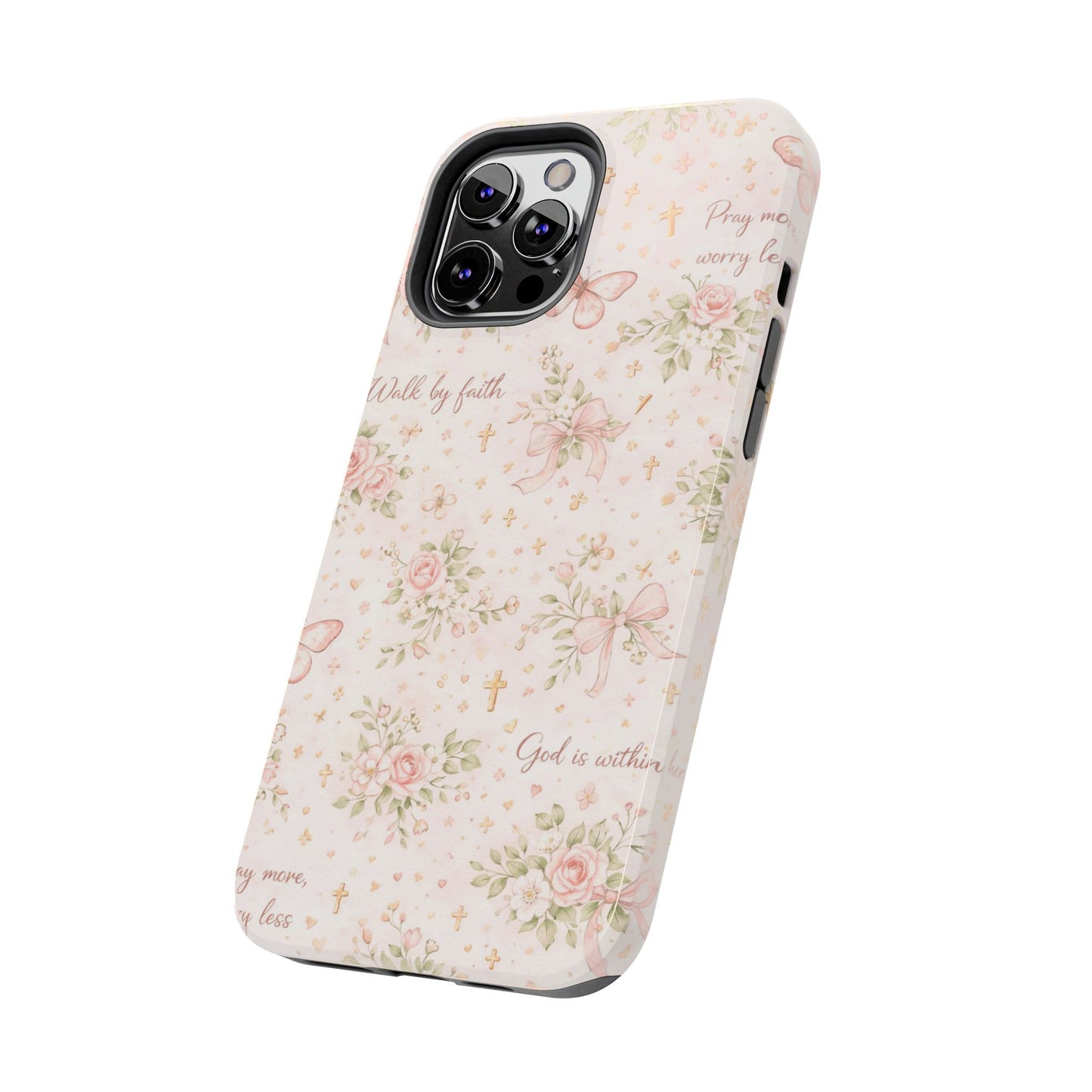 Walk By Faith Phone Case | Christian Floral iPhone Case