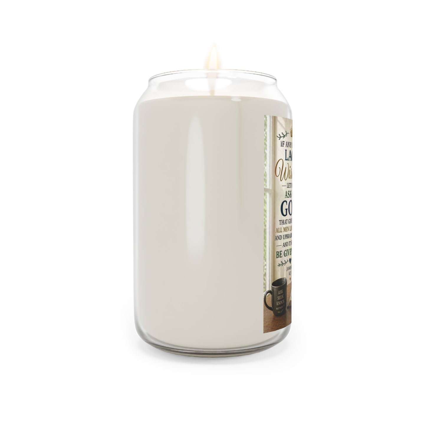 Inspirational Prayer Soy Candle — “If Any of You Lack Wisdom, Ask of God” 13.75oz
