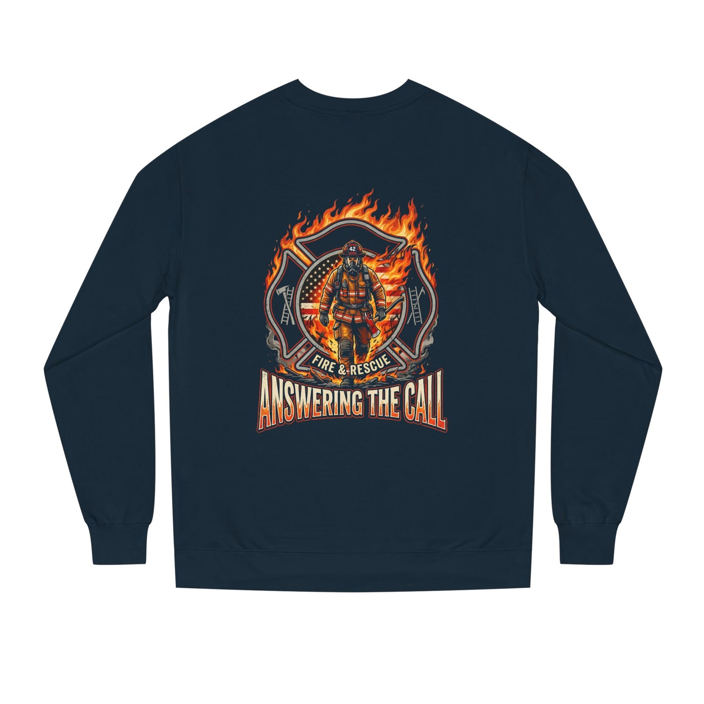 Firefighter Crewneck Sweatshirt — 'Answering the Call' Fire & Rescue Design
