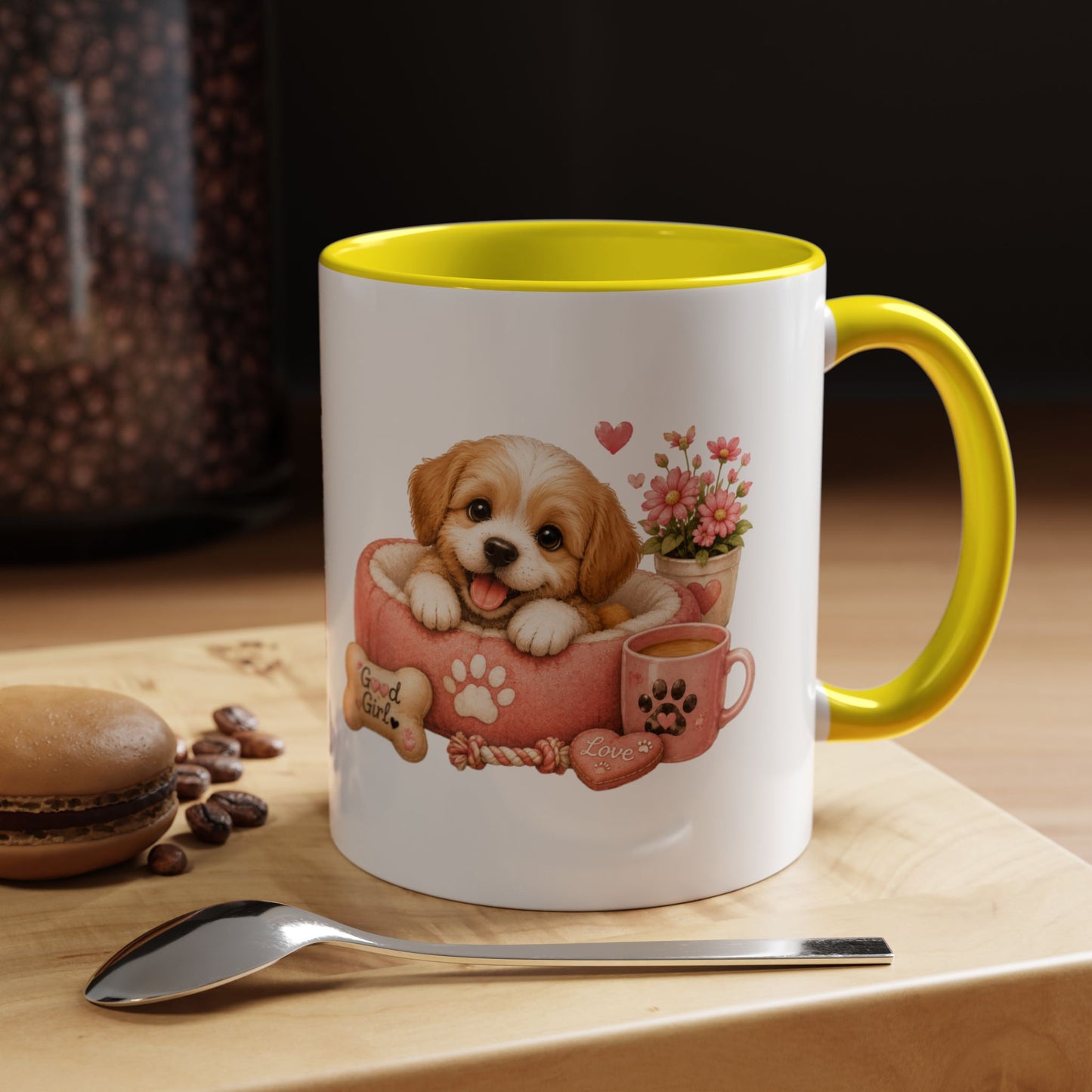 Cute Puppy Coffee Mug — Adorable 'Good Girl' Dog Design, Accent 11/15oz