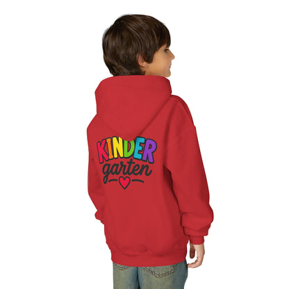Kindergarten Kids Hoodie — Colorful Heart Graphic Back-to-School Sweatshirt