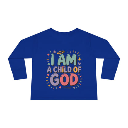 I Am a Child of God Toddler Long Sleeve Tee — Cute Christian Kids Shirt
