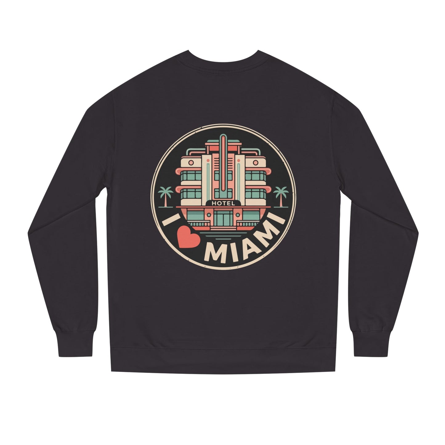 Miami Art Deco Sweatshirt — I Love Miami Vintage Hotel Crewneck