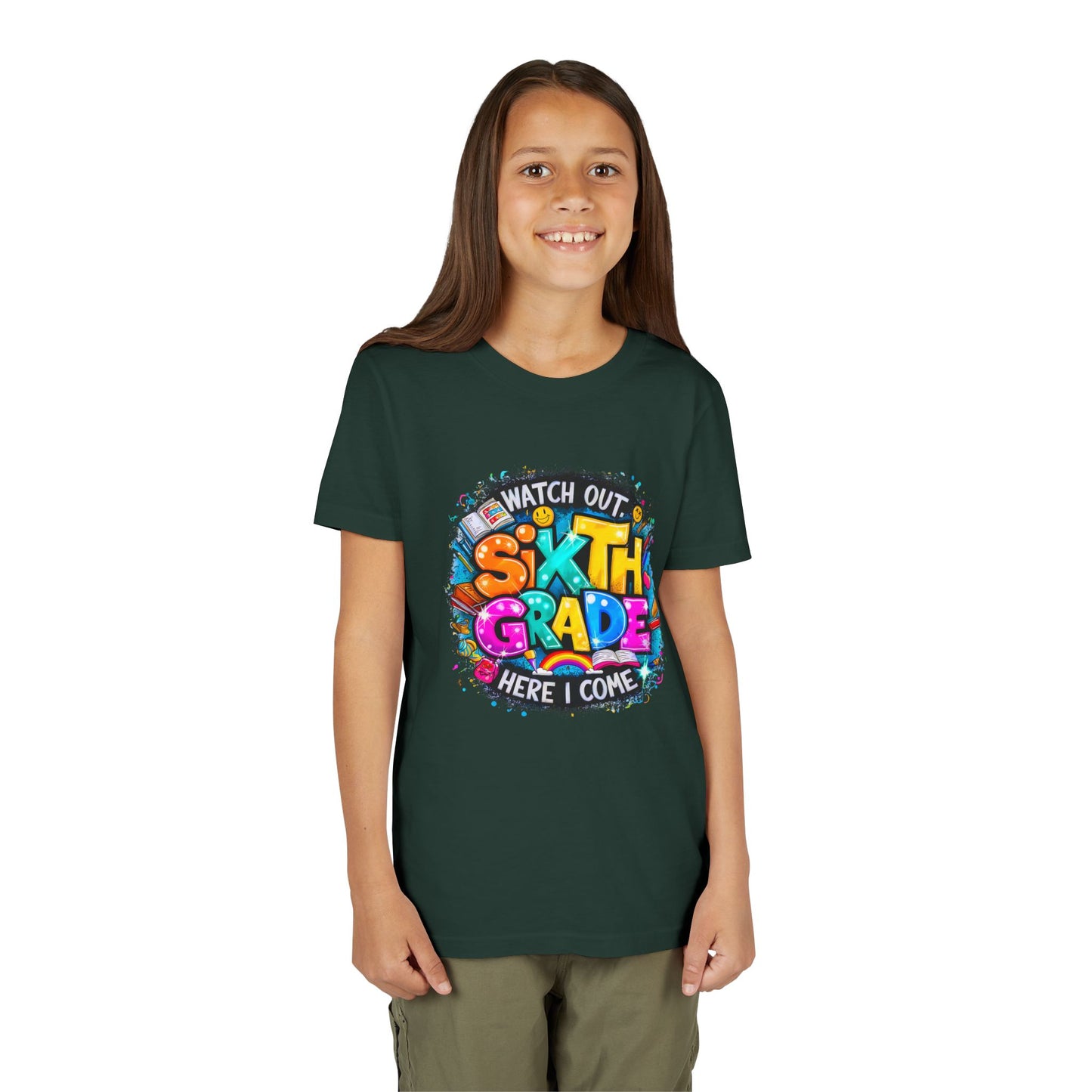 Youth Tee — "Watch Out Sixth Grade Here I Come" Back-to-School Graphic Shirt