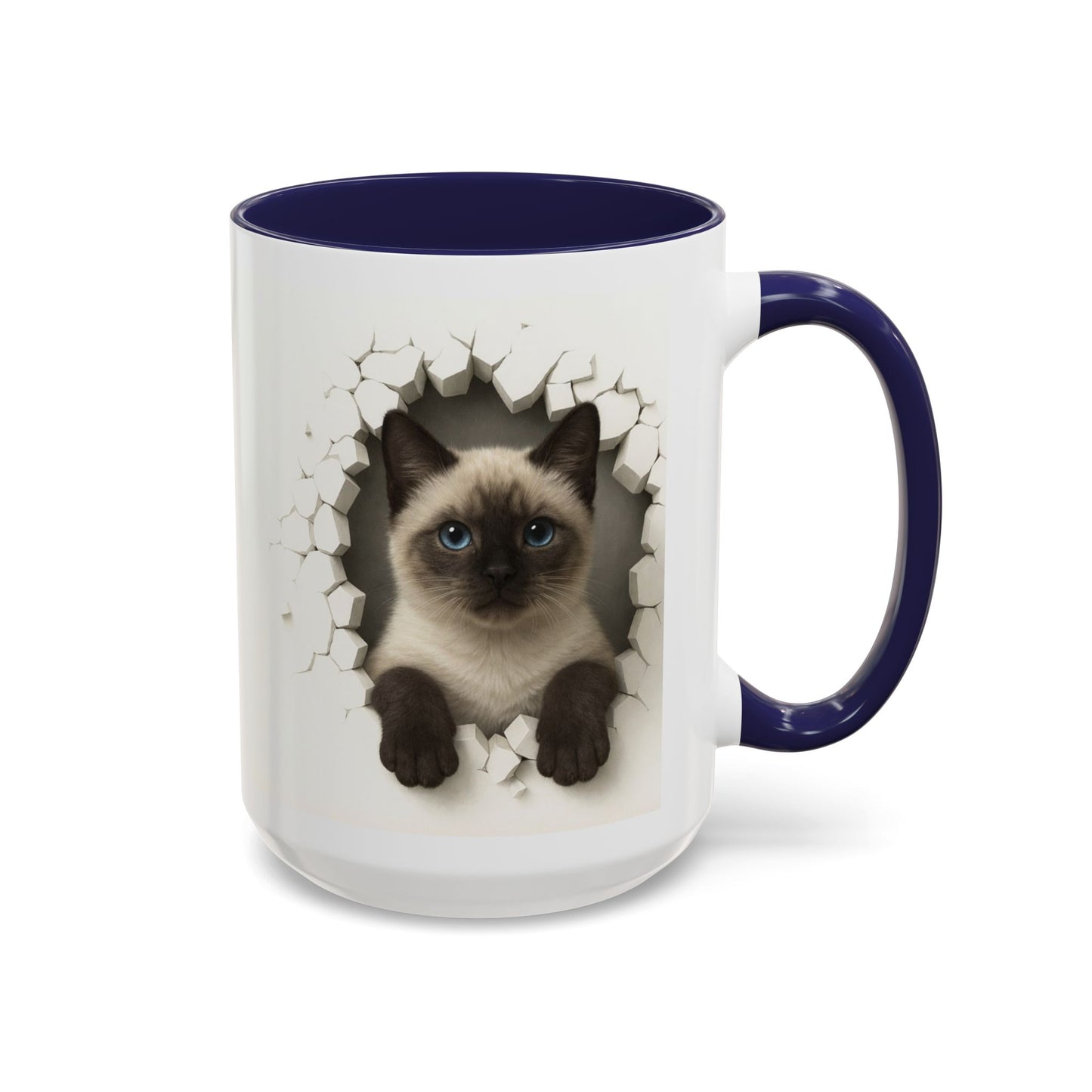 Siamese Cat Peeking Accent Coffee Mug (11/15oz)