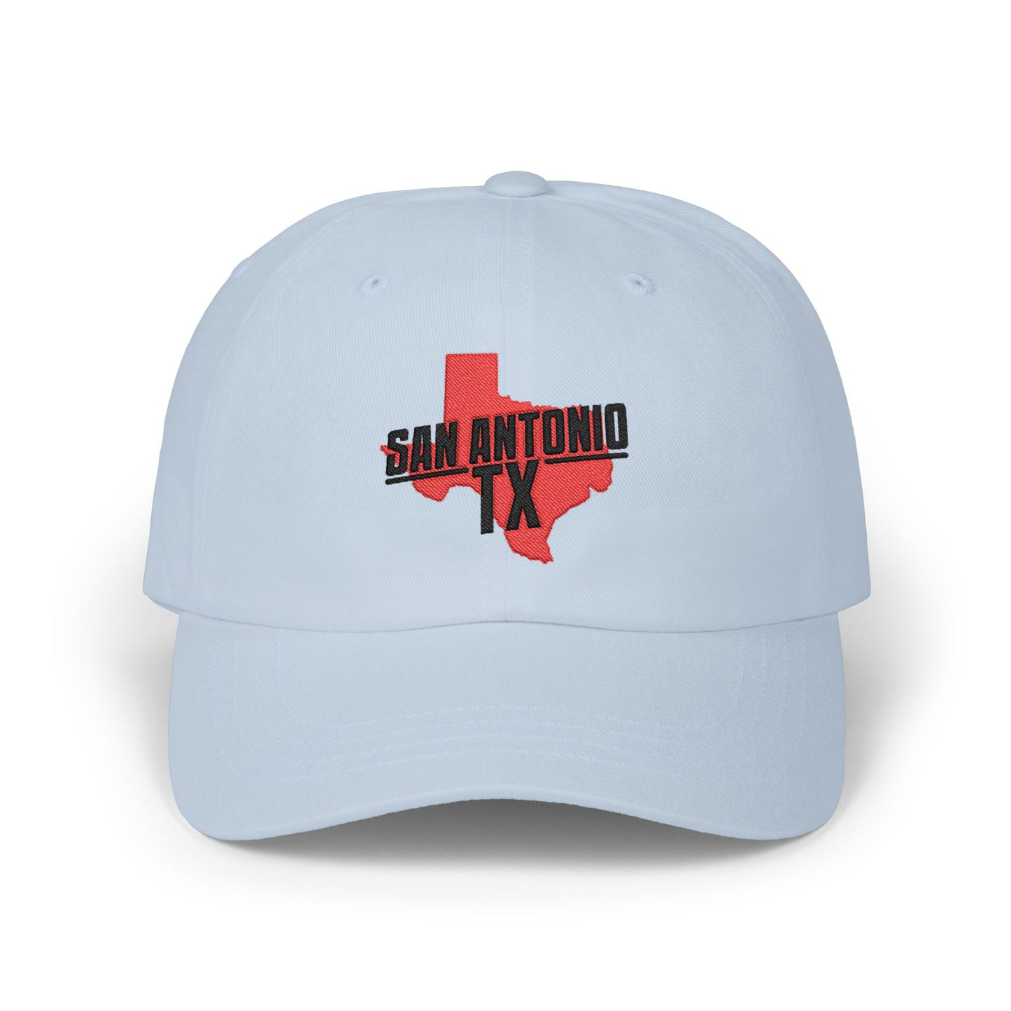 San Antonio TX Dad Cap — Embroidered Texas Outline Baseball Hat
