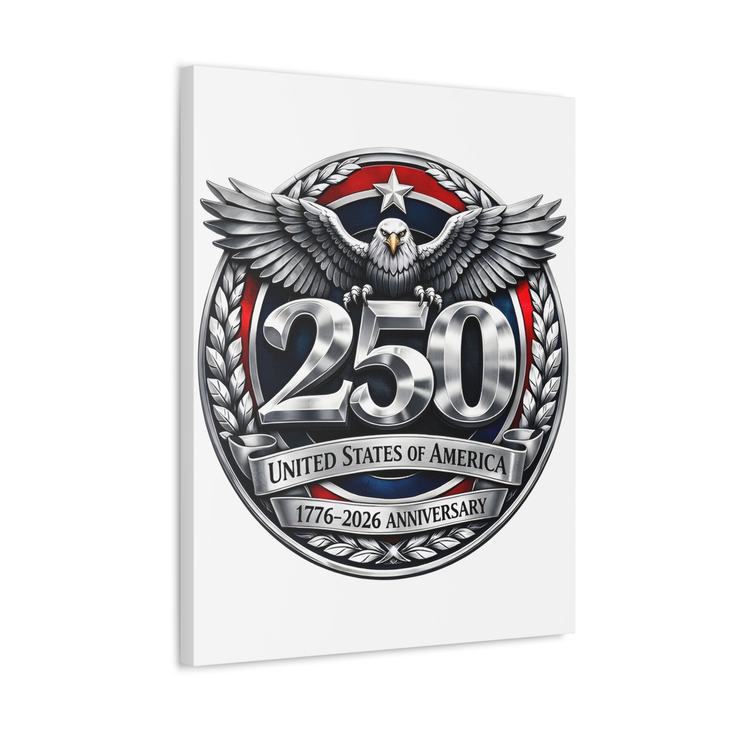250th United States Anniversary Canvas — Patriotic Eagle Wall Art (1776–2026)