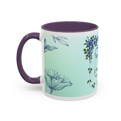 Mother's Heart Floral Accent Coffee Mug — "A Mother's Heart Never Fades"