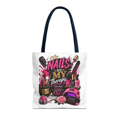 Nails Are My Therapy Tote Bag — Nail Tech Cosmetic Makeup Salon Gift
