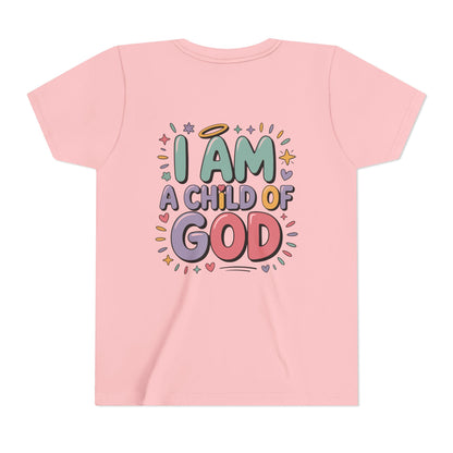 I Am A Child of God Youth Tee — Cute Pastel Christian Kids T-Shirt