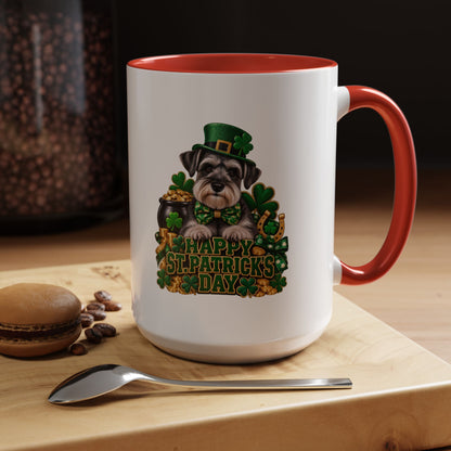 St. Patrick's Day Schnauzer Coffee Mug – Happy St. Patrick's Day Accent Mug