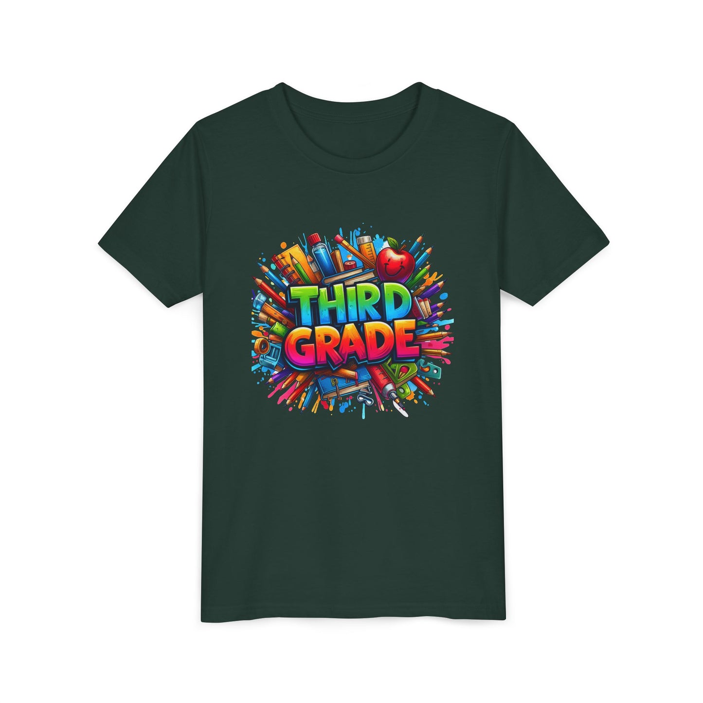Third Grade Kids' T-Shirt – Colorful School Supplies Back-to-School Tee