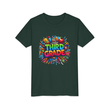 Third Grade Kids' T-Shirt – Colorful School Supplies Back-to-School Tee