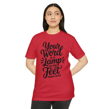 Bible Verse T-Shirt — "Your Word Is a Lamp to My Feet" (Psalm 119:105)