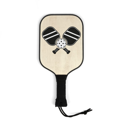 Pickleball Paddle Set - Retro Crossed Paddles Design with 2 Balls (Pickleball Kit)