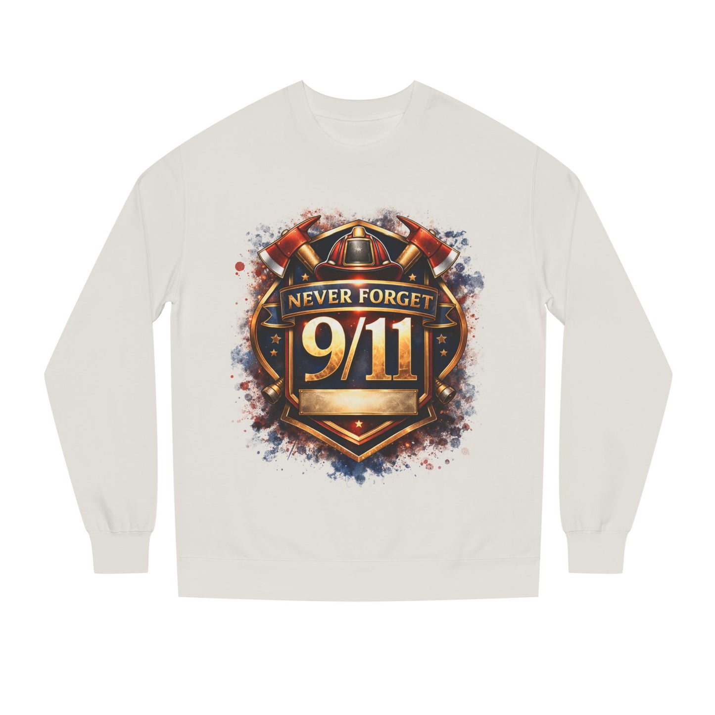 Never Forget 9/11 Sweatshirt — Memorial Firefighter Tribute Crewneck